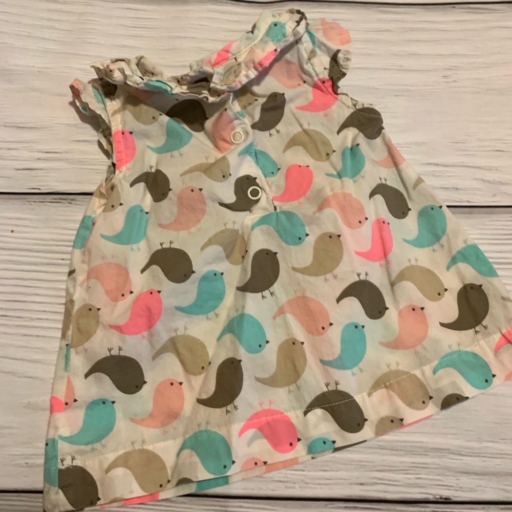*Like New* Baby Girl Retro Birdies Top Pant Set - Picture 4 of 4
